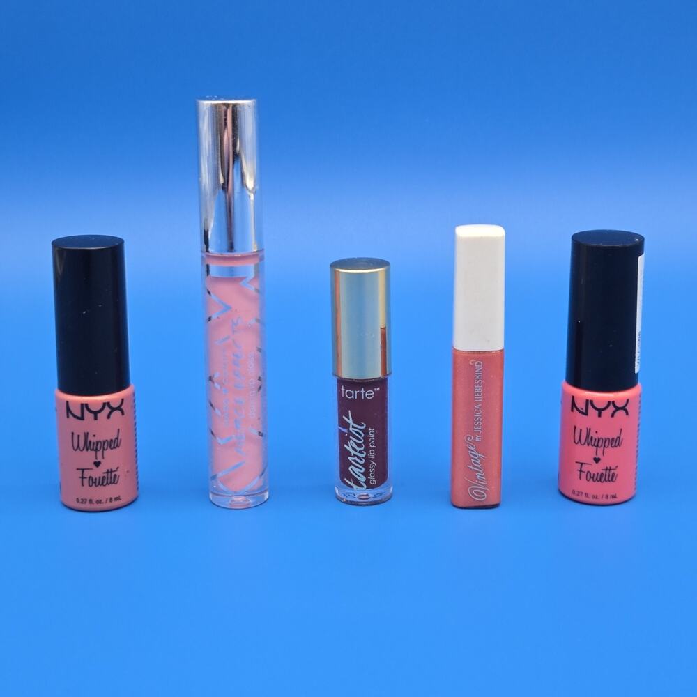 Lip Gloss Lot Of 5 Tarte Vintage NYX Hard Candy
